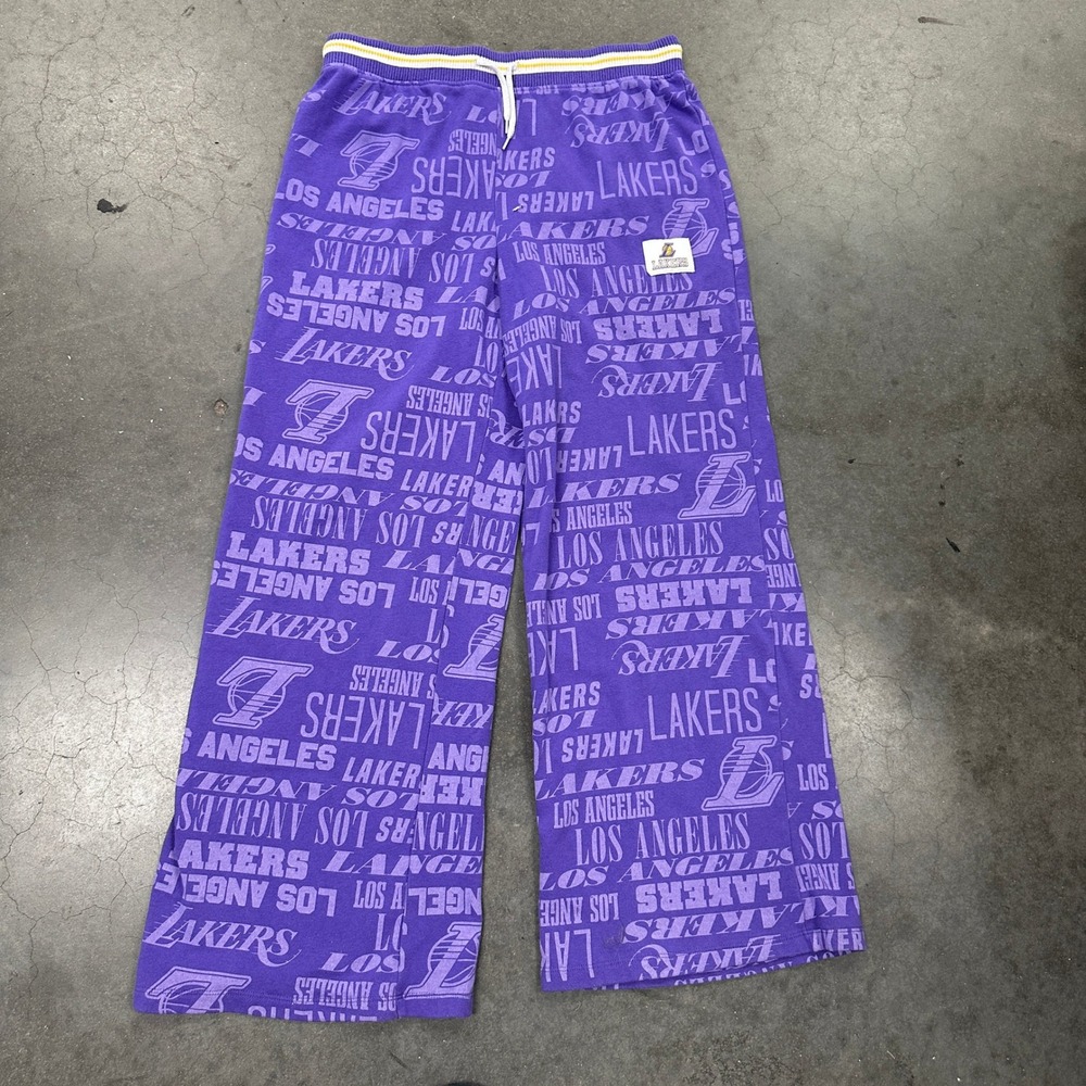 NBA Los Angeles Lakers Purple All Over Print Fleece Lounge Pants Mens Large